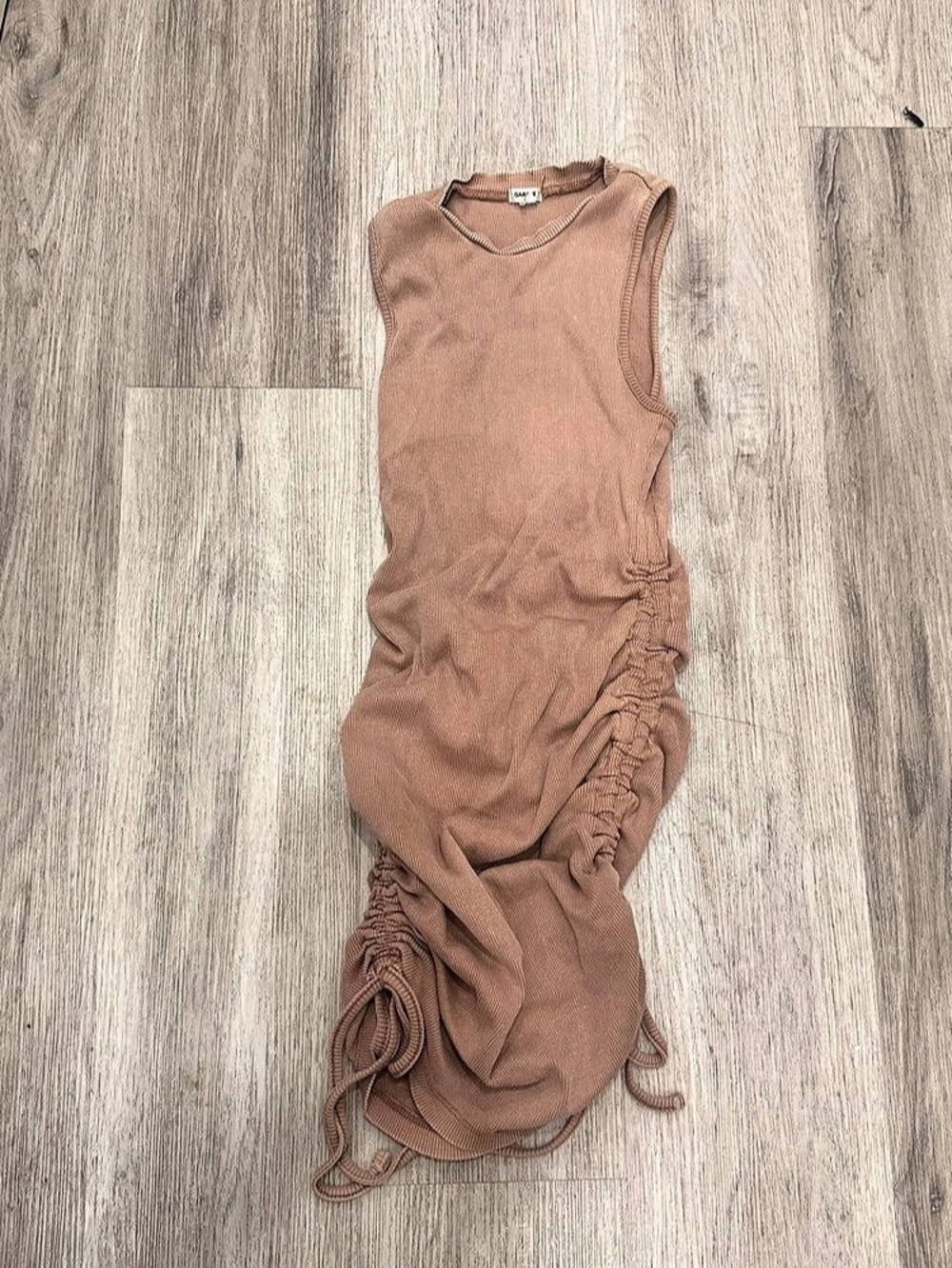 GARAGE Ruched Mini Dress in Brown Like New